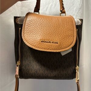 Michael Kors Tan and Brown Backpack